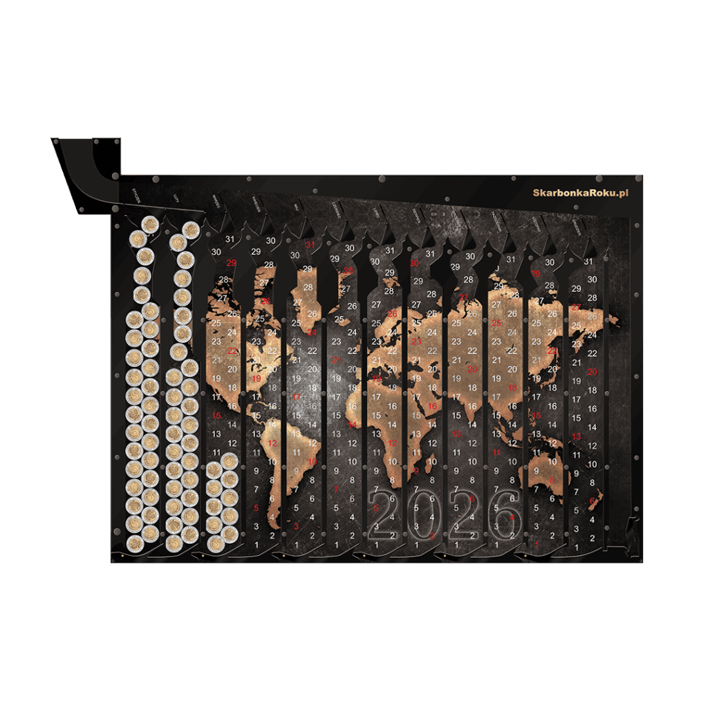 Skarbonka na 5 zł Kalendarz Mapa 2026