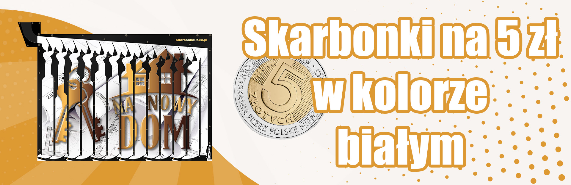 Skarbonki na 5 zł w kolorze białym