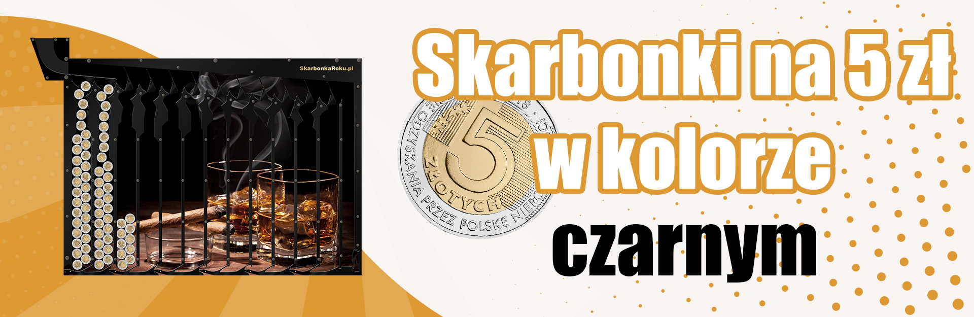 Skarbonki na 5 zł w kolorze czarnym