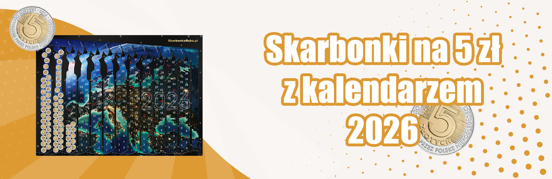 Skarbonka na 5 zł z kalendarzem 2026