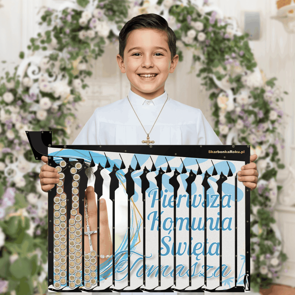 Skarbonka na Komunię dla chłopca