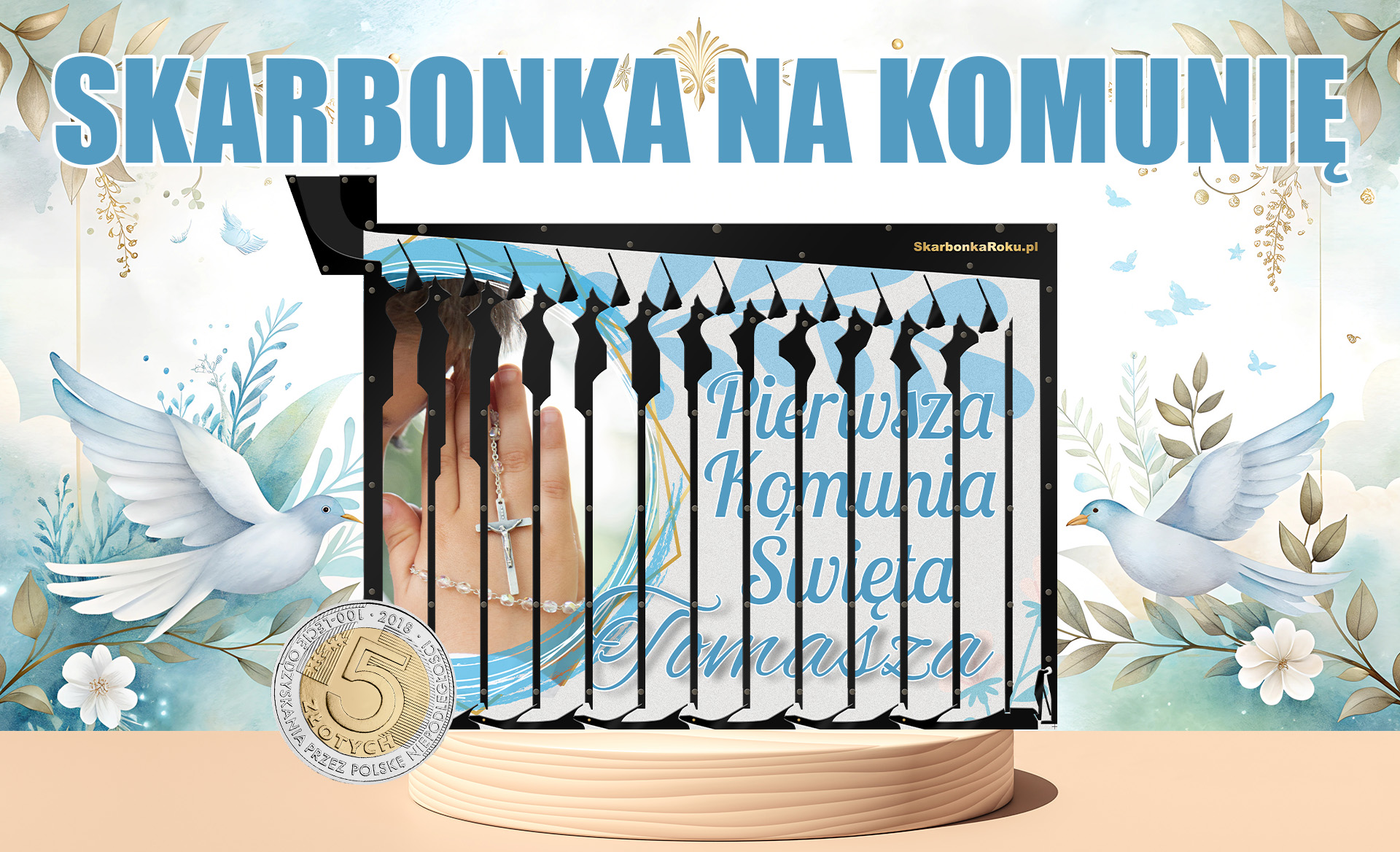 Skarbonka na Komunię dla chłopca