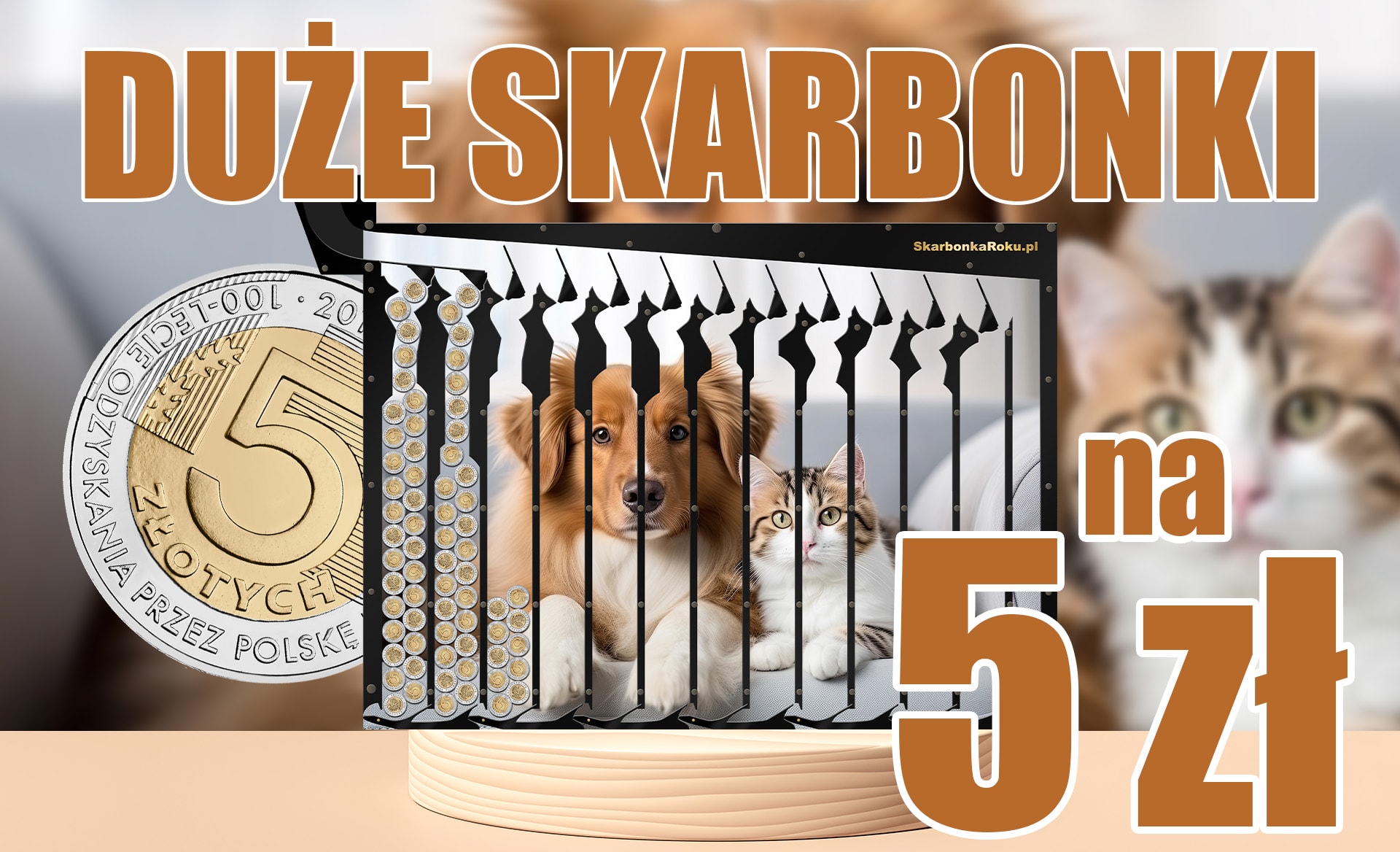 Duże skarbonki na 5 zł XL 1830 zł