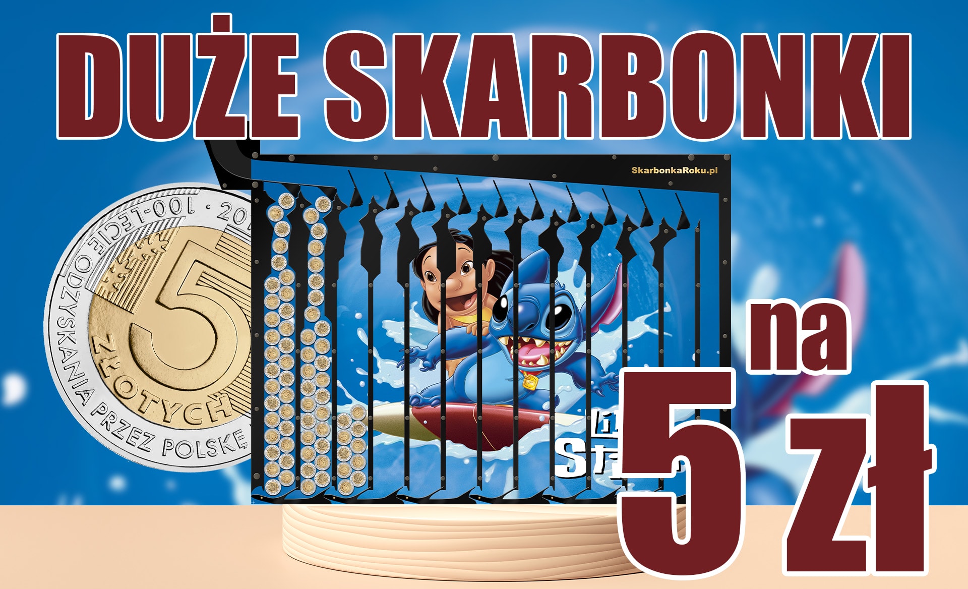 Duże skarbonki na 5 zł XL 1830 zł