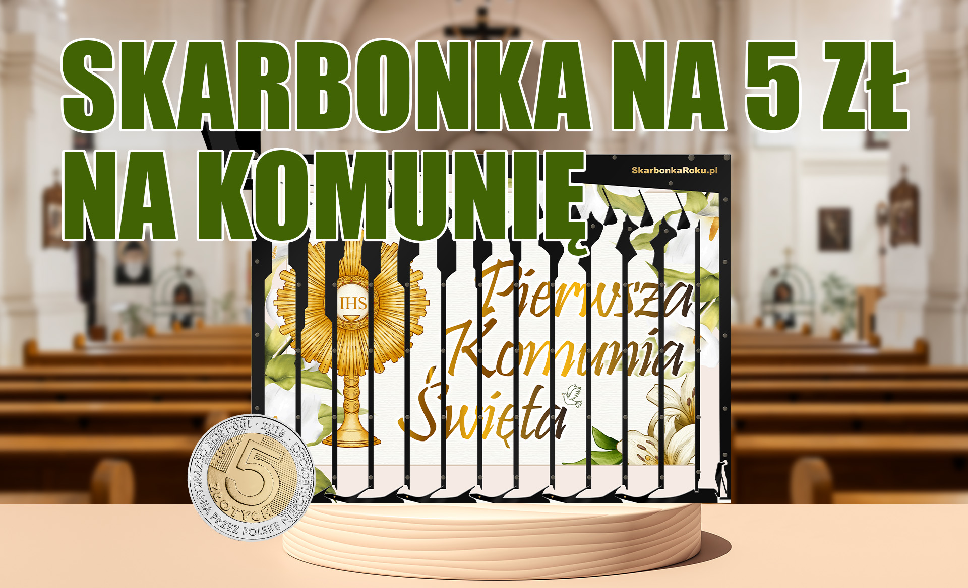 Skarbonka na 5 zł na komunię