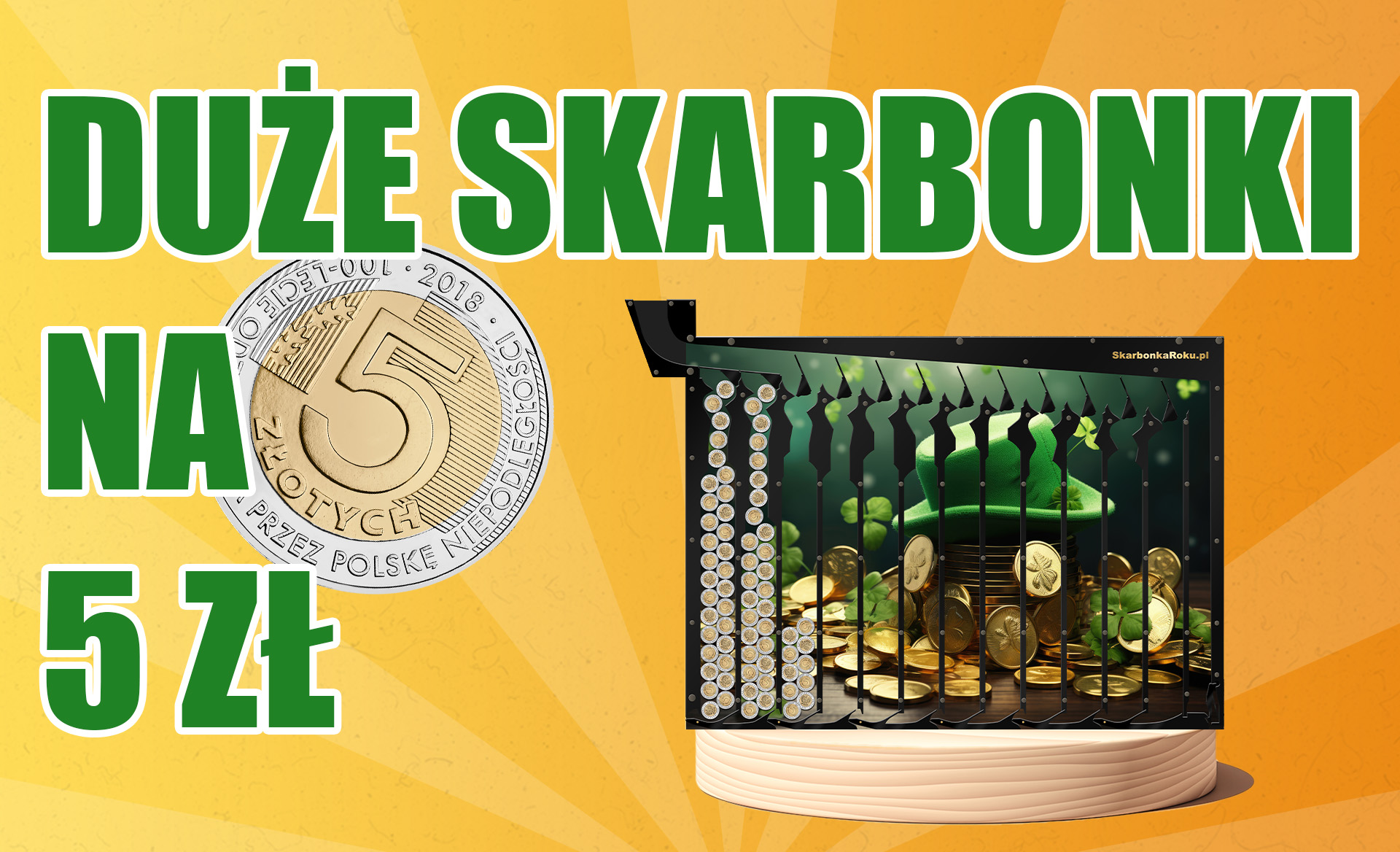Duże skarbonki na 5 zł jako pomysł na prezent