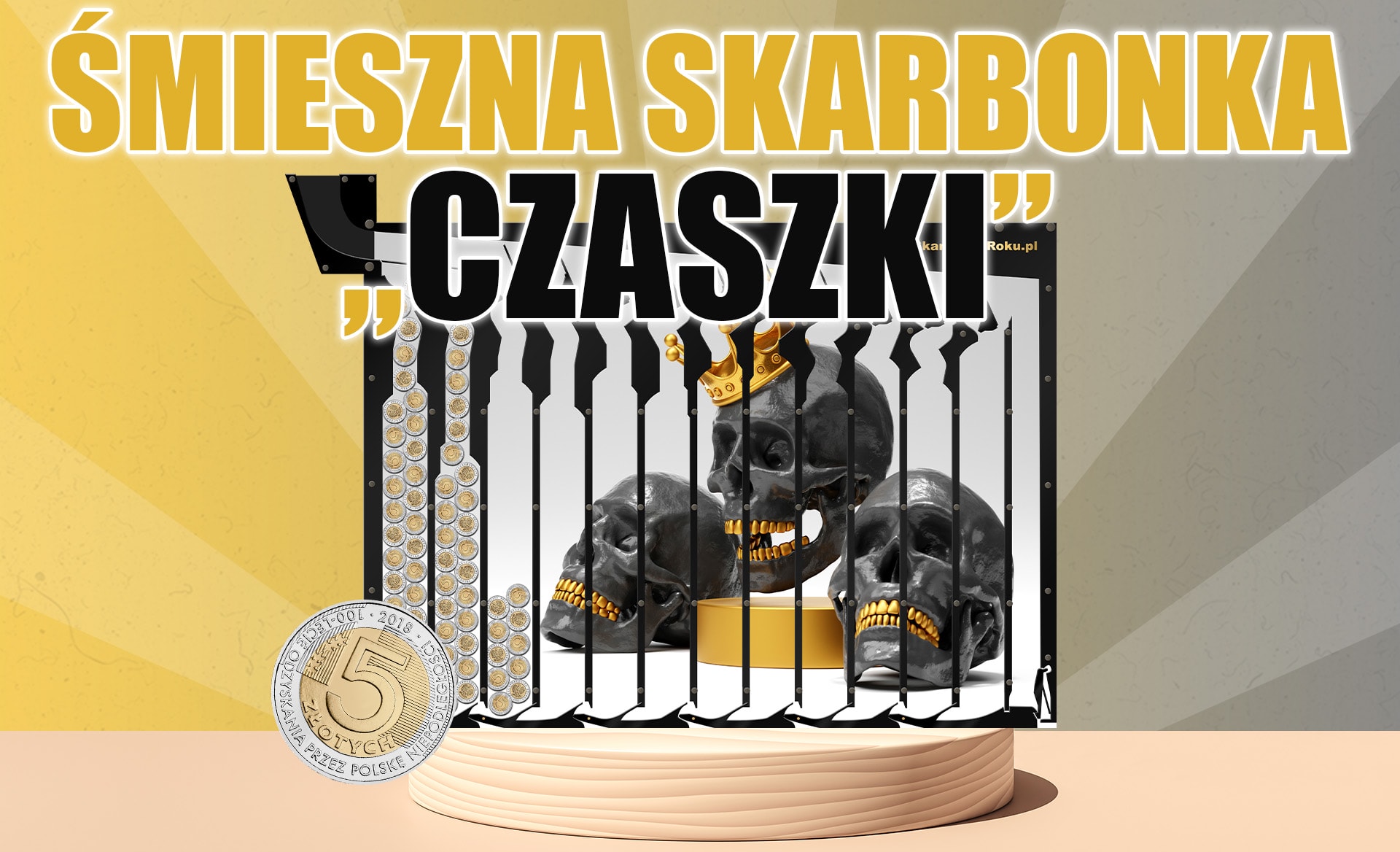 śmieszna skarbonka czaszki