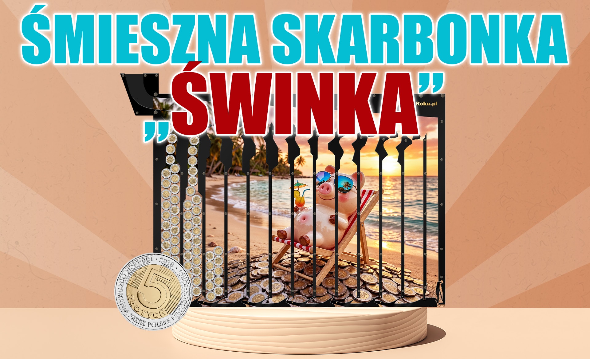śmieszna skarbonka świnka
