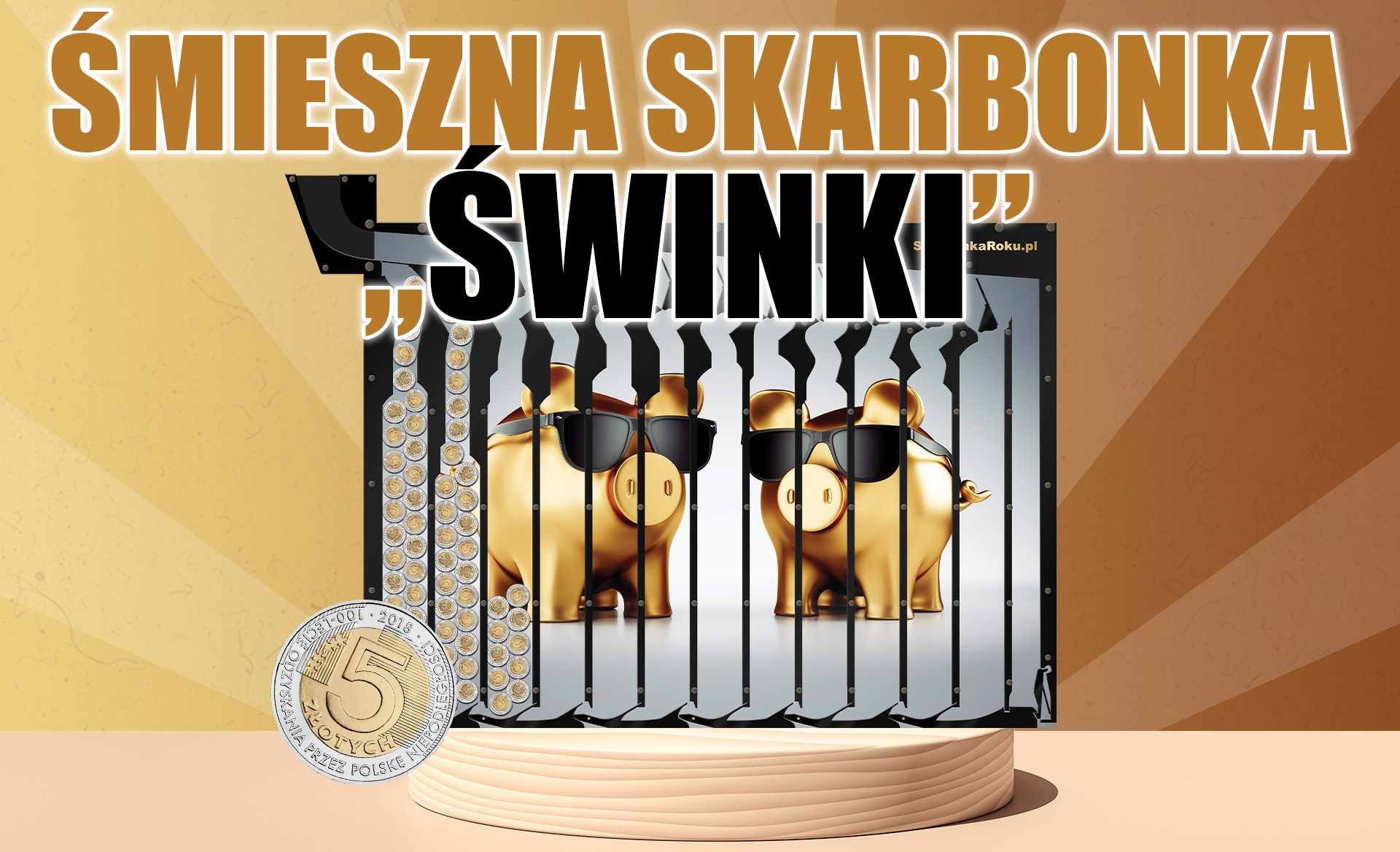 śmieszna skarbonka świnki