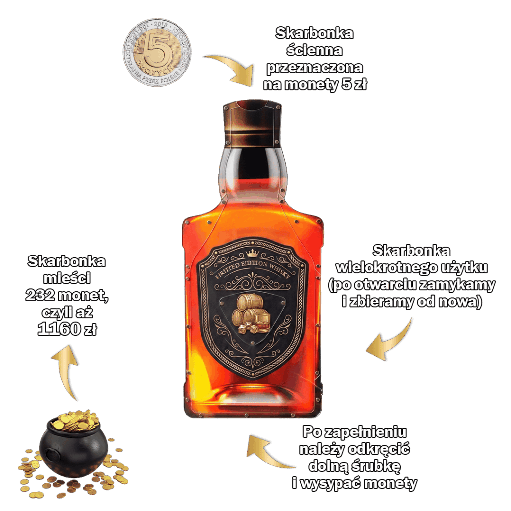 Skarbonka ścienna butelka whisky