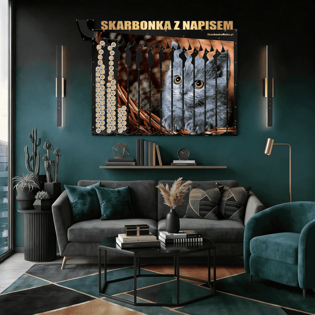 skarbonkę na 5 zł z własnym napisem