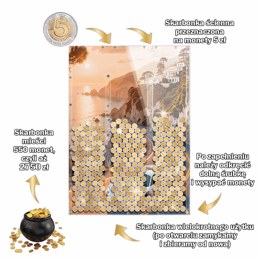 skarbonka na 5 zł pionowa auto