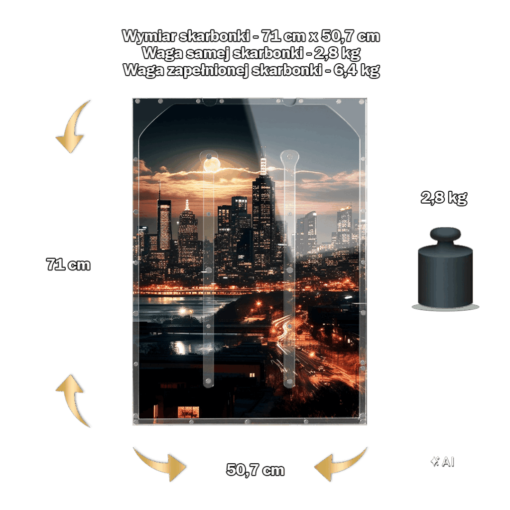 skarbonka na 5 zł pionowa miasto